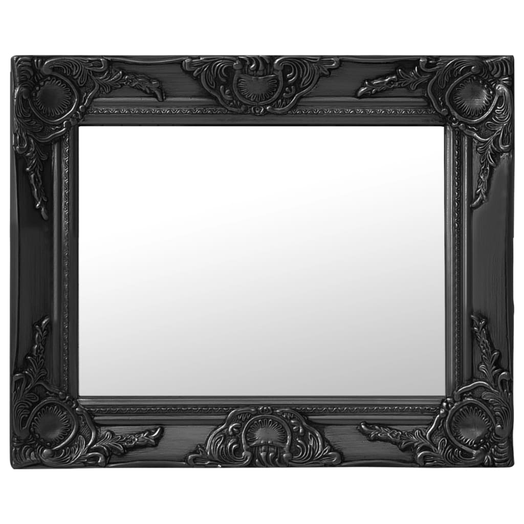 Vidaxl Wall Mirror Baroque style 50x40 cm Black