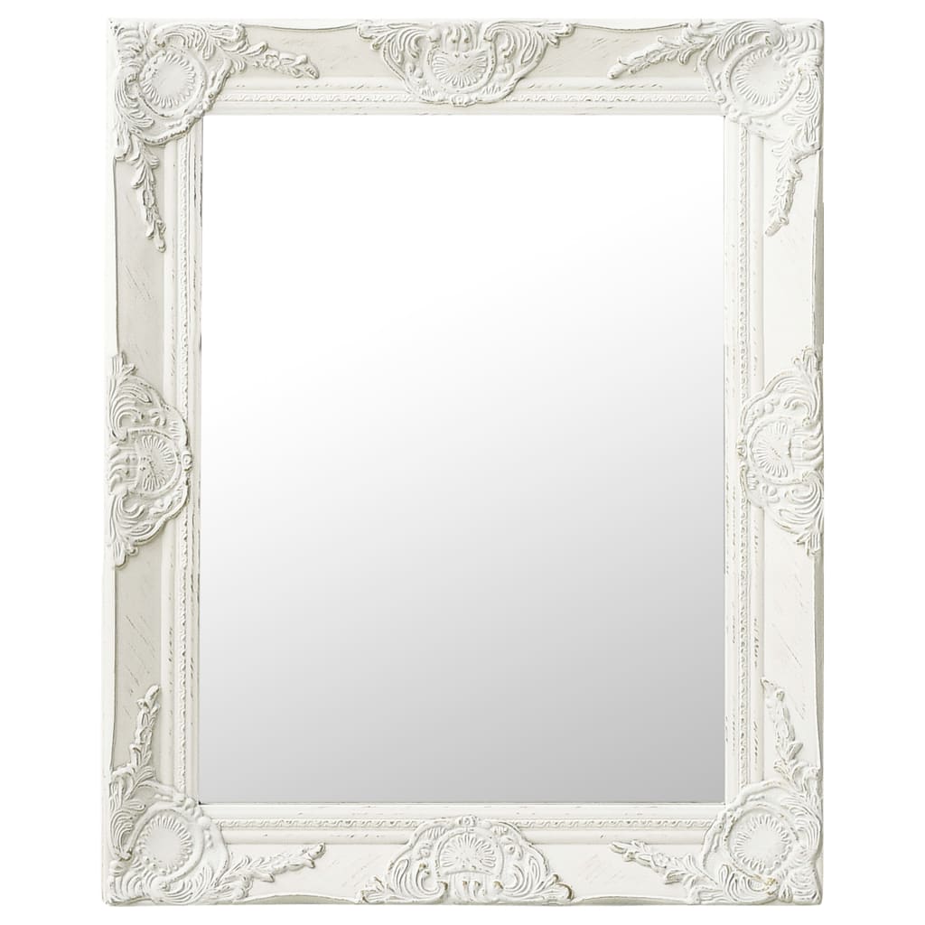 Vidaxl Wall Mirror Barroque Style 50x60 cm White