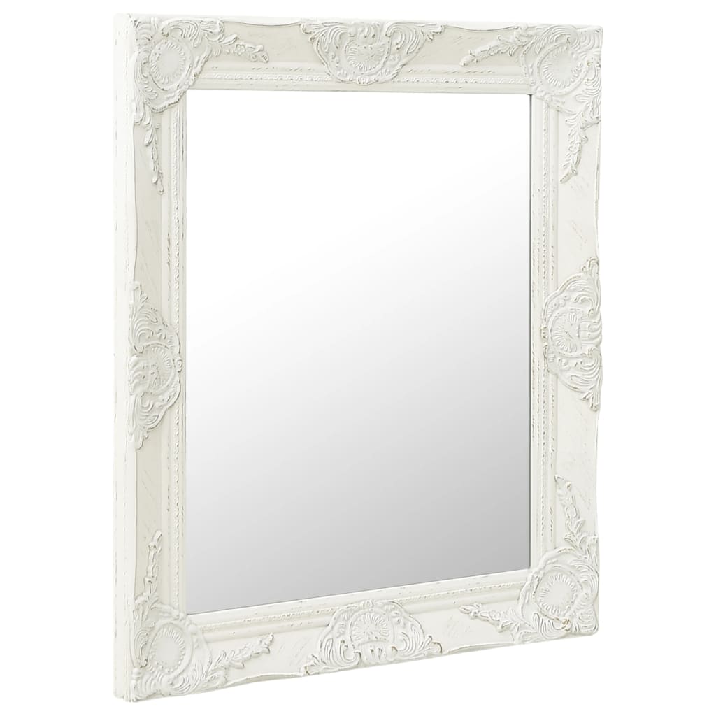 Vidaxl Wall Mirror Barroque Style 50x60 cm White