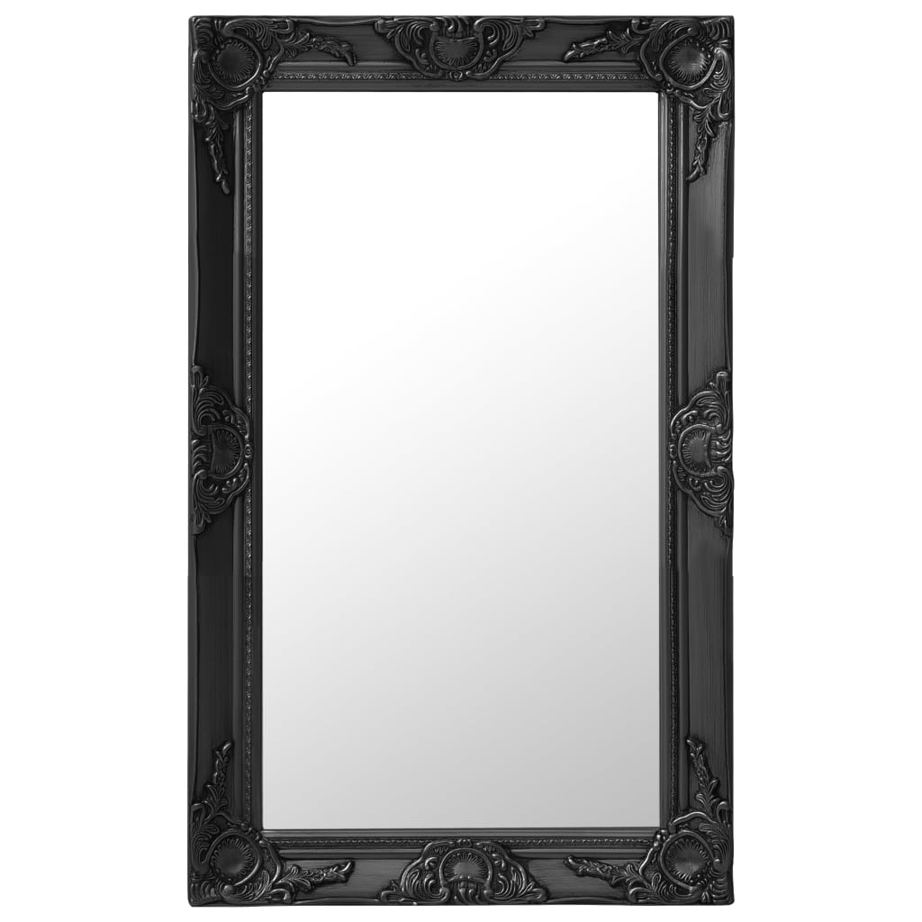 Vidaxl Wall Mirror Baroque Style 50x80 cm Black