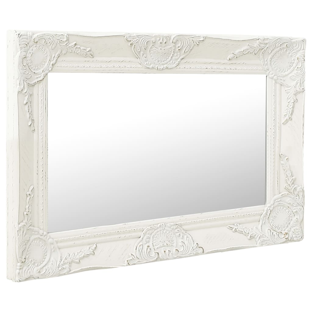 Vidaxl Wall Mirror Baroque stil 60x40 cm hvid