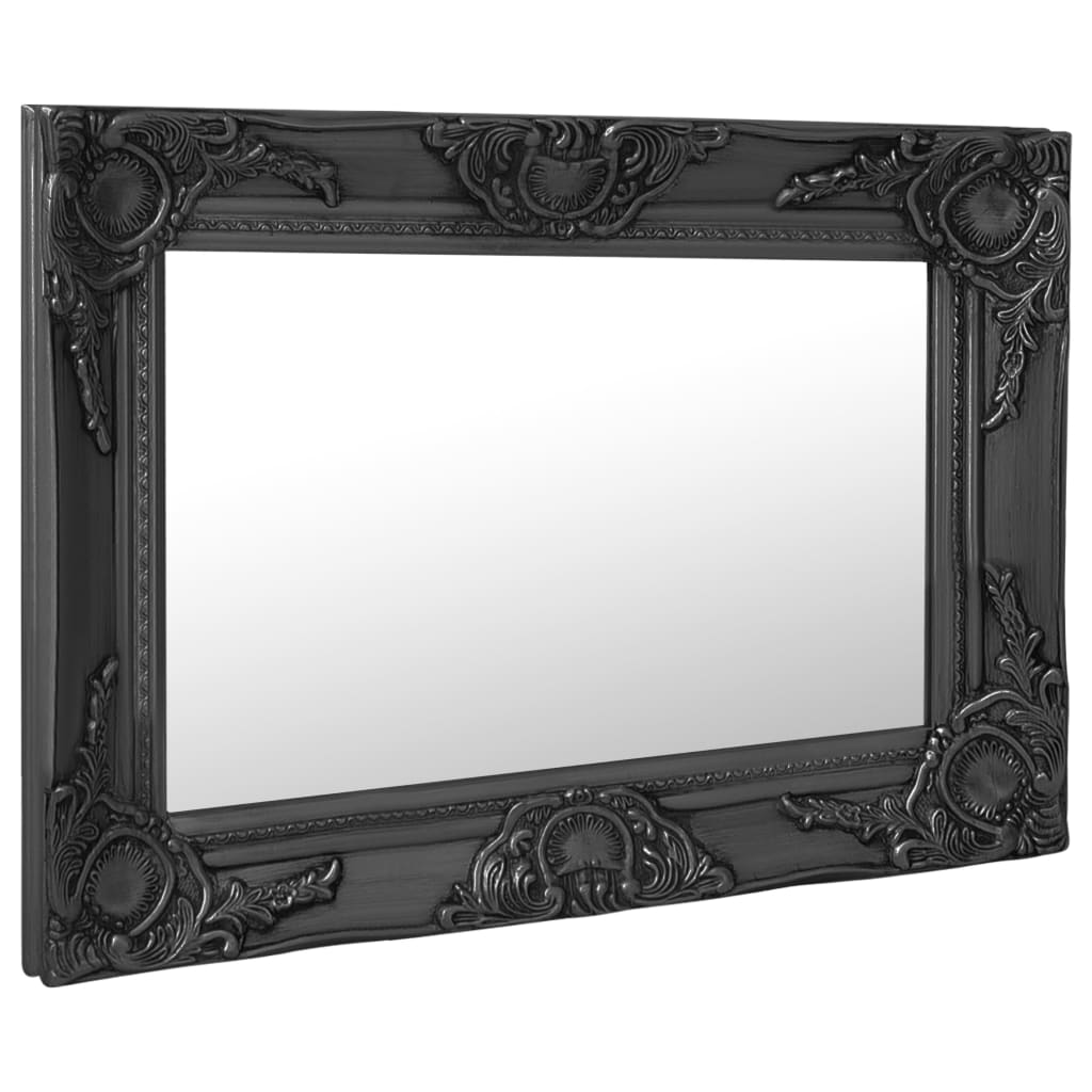 Vidaxl Wall Mirror Baroque style 60x40 cm Black