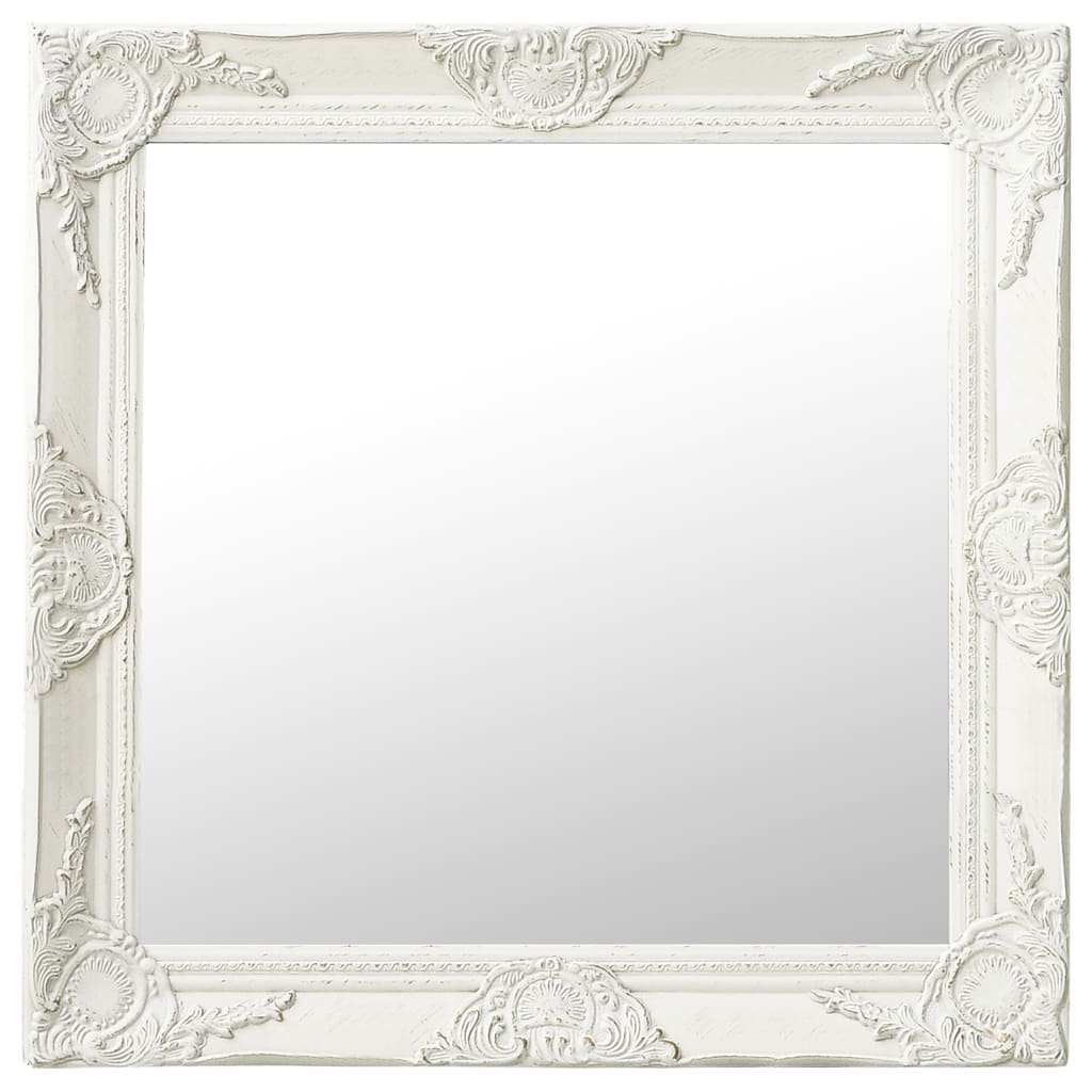 Vidaxl Wall Mirror Barroque Style 60x60 cm White