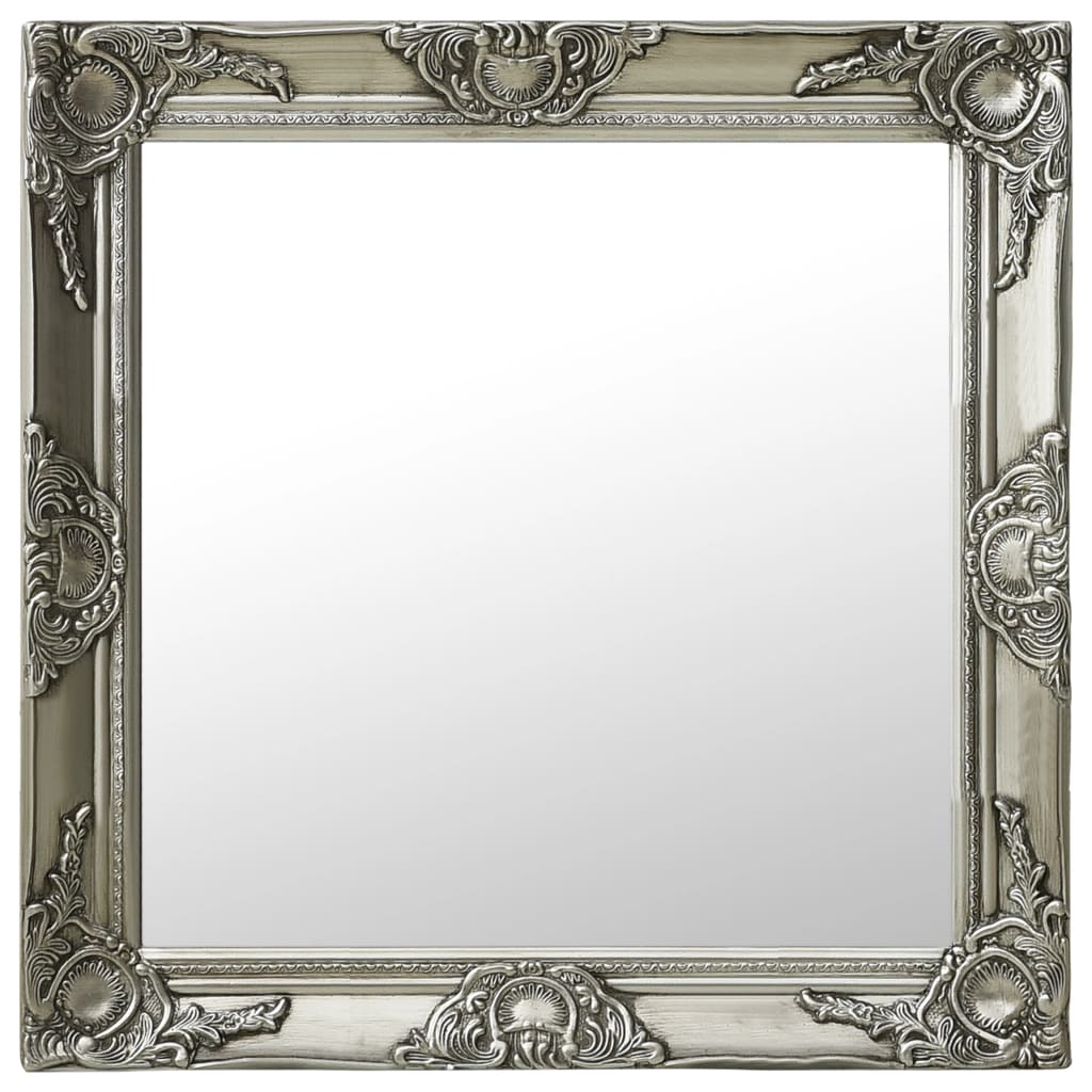 Vidaxl Wall Mirror Barock Style 60x60 cm Silverfärgad