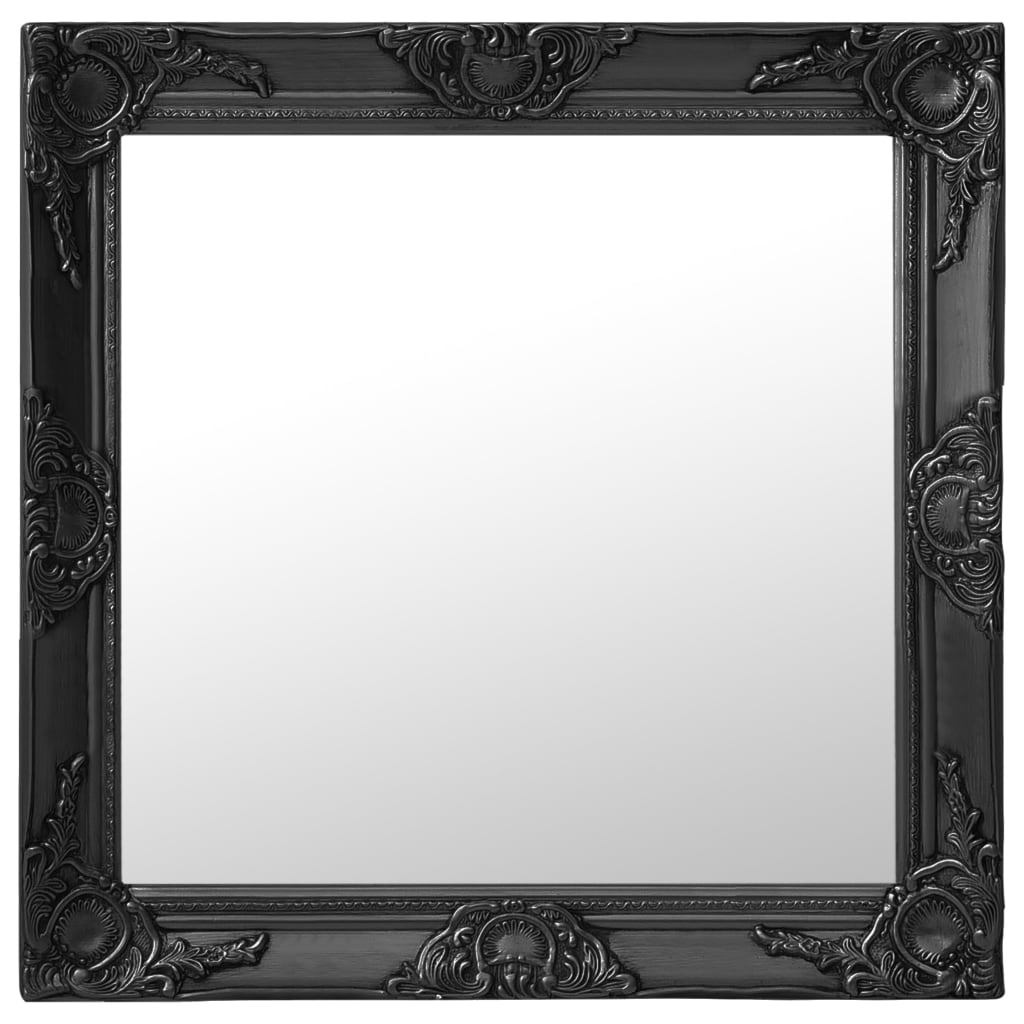 Vidaxl Wall Mirror Baroque style 60x60 cm Black