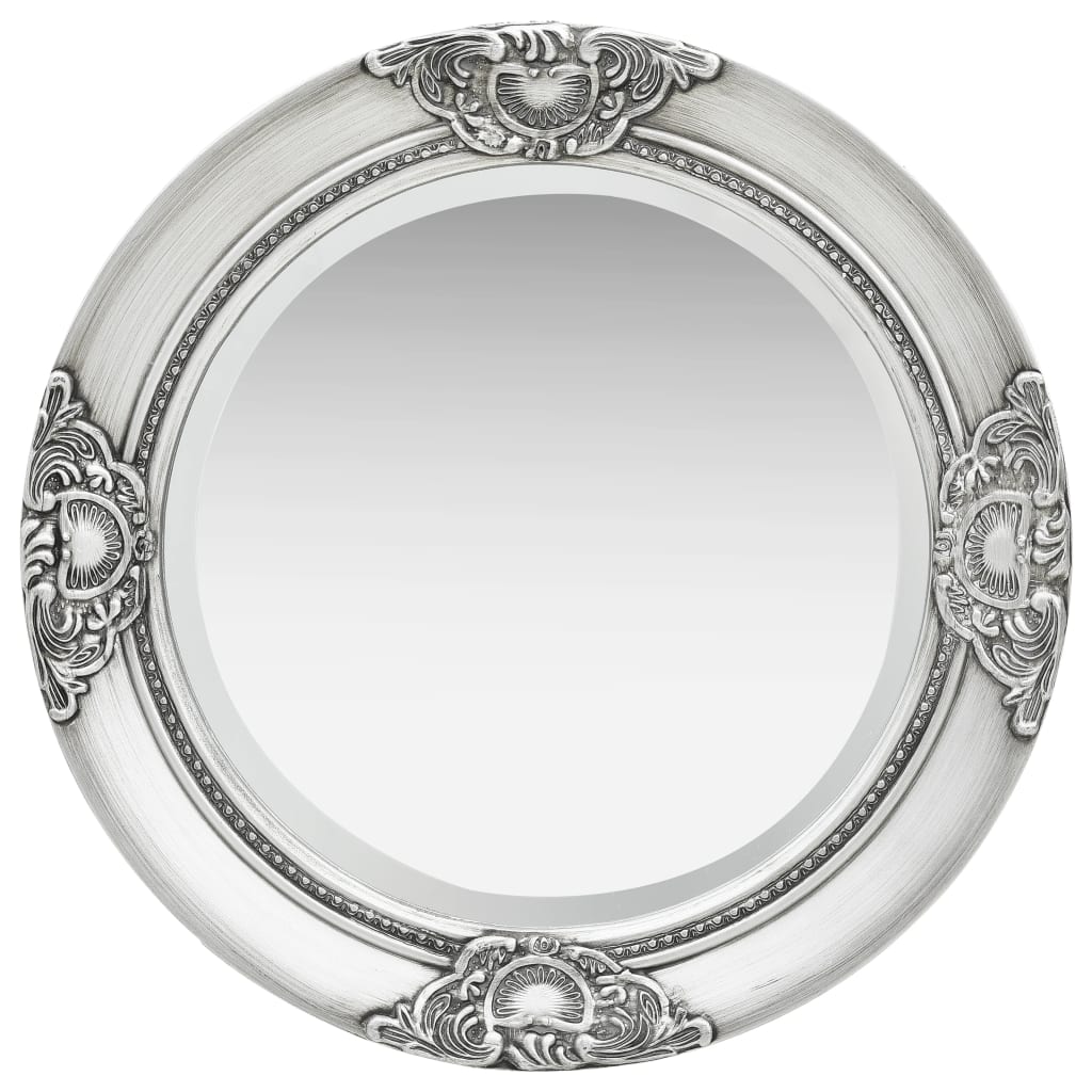 Vidaxl Wall Mirror Baroque stil 50 cm sølvfarvet