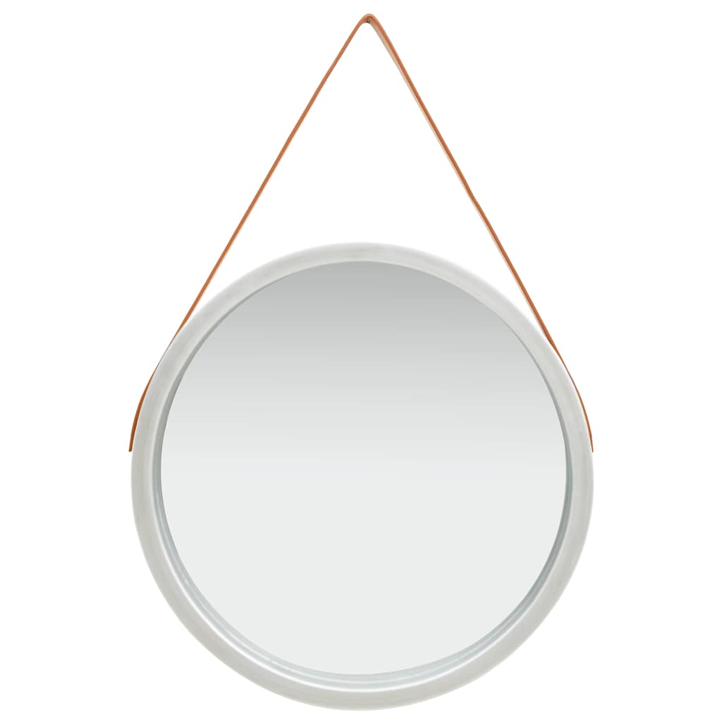 Vidaxl wandspiegel met band 60 cm zilverkleurig