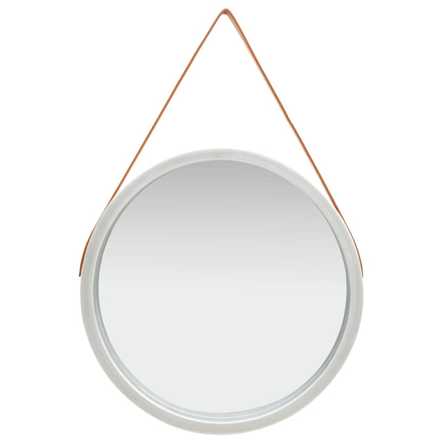 Vidaxl wandspiegel met band 60 cm zilverkleurig