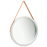 Vidaxl wandspiegel met band 60 cm zilverkleurig