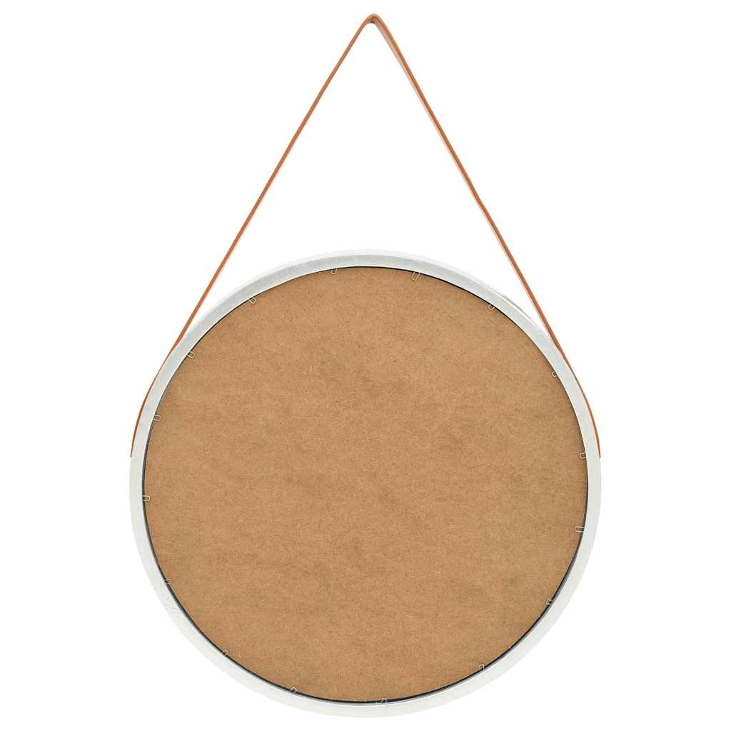 Vidaxl wandspiegel met band 60 cm zilverkleurig