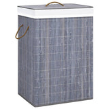 Vidaxl laundry basket with 1 box bamboo gray