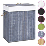 Vidaxl laundry basket with 1 box 83 l bamboo gray