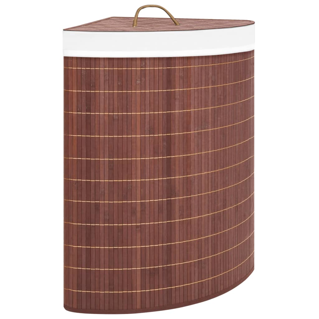 Vidaxl Hoekwasmand 60 l Bamboo marrone