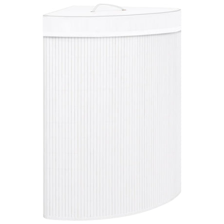 Vidaxl hoekwasmand 60 l bamboe wit