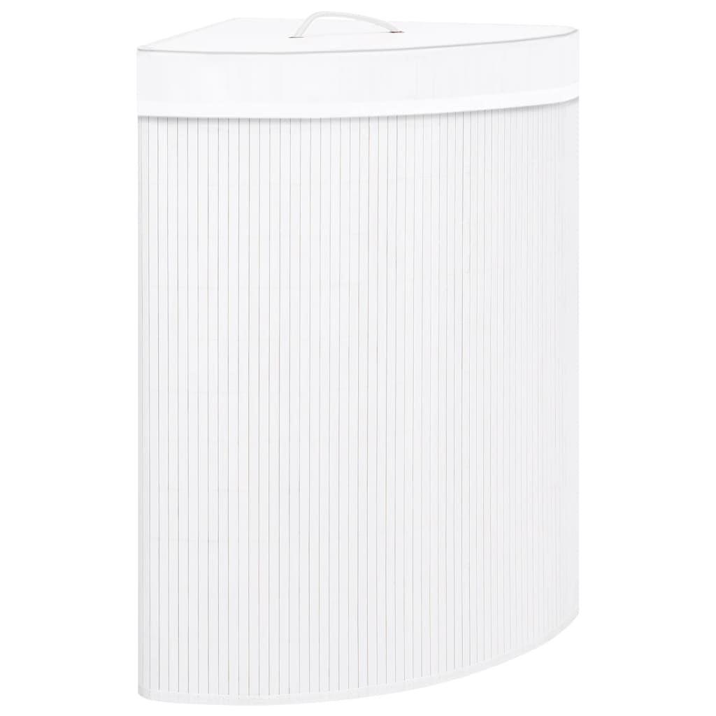 Vidaxl Hoekwasmand 60 L Bamboo White