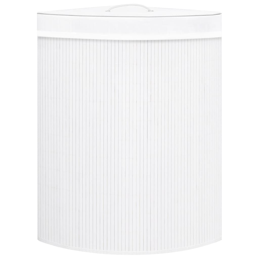 Vidaxl Hoekwasmand 60 L Bamboo White