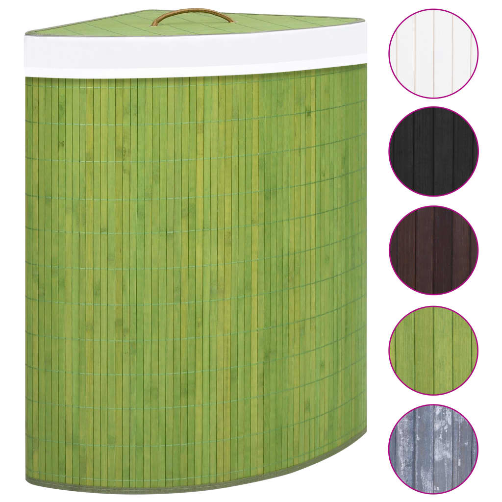 Vidaxl Hoekwasmand 60 L Bamboo Green