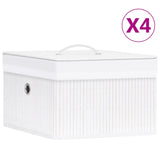 Cajas de almacenamiento de Vidaxl 4 PC Bamboo White