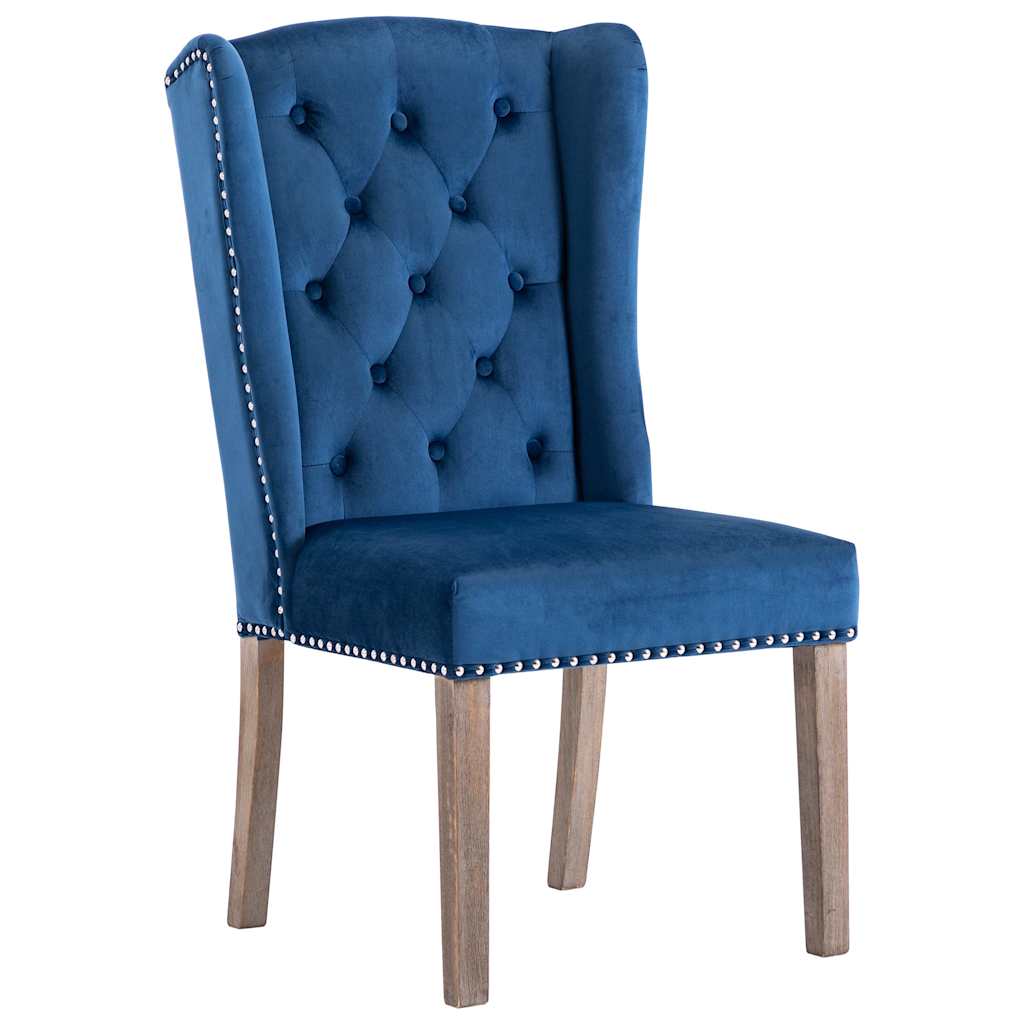 Vidaxl eetkamerstoel fluweel blauw