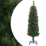 Vidaxl kunstkerstboom met standaard smal 150 cm pvc groen