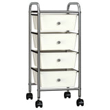 Vidaxl Storage Trolley con 4 cassetti Mobile Plastic White