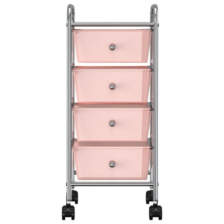 Vidaxl opbergtrolley met 4 lades mobiel kunststof roze