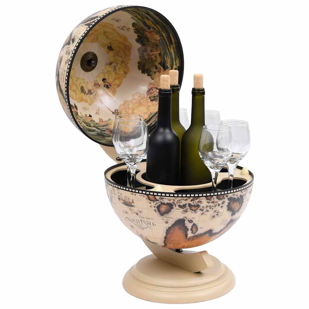 Vidaxl globebar tafelmodel eucalyptushout wit