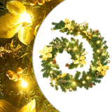 Vidaxl Christmas Garland med LED -lys 2,7 m PVC grønn