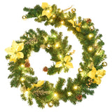 Vidaxl Christmas Garland med LED -lys 2,7 m PVC grønn