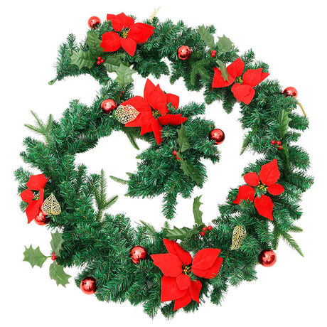 Vidaxl kerstslinger met led-lampjes 2,7 m pvc groen