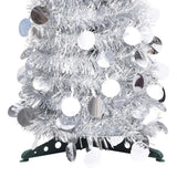 Vidaxl kunstkerstboom pop-up 180 cm pet zilverkleurig
