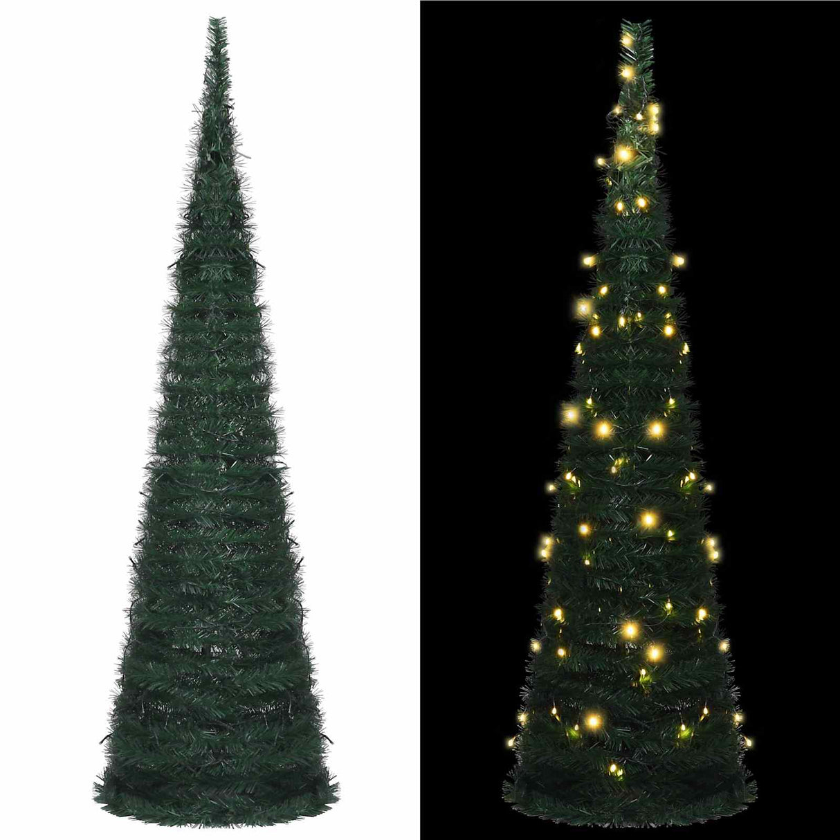 Vidaxl kerstboom with led string lights groen 150 x 150 cm pvc