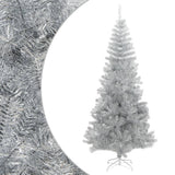 VidaXL Kunstkerstboom met standaard 210 cm PET zilverkleurig