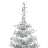 VidaXL Kunstkerstboom met standaard 210 cm PET zilverkleurig