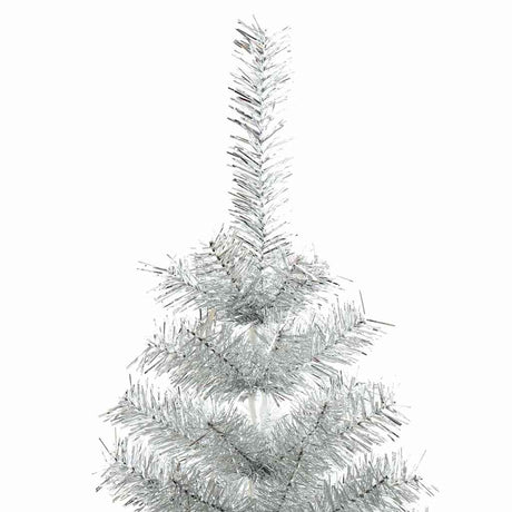 Vidaxl kunstkerstboom met standaard 210 cm pet zilverkleurig