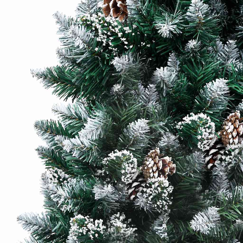 Vidaxl kunstkerstboom met dennenappels en witte sneeuw 150 cm