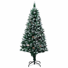 Vidaxl kunstkerstboom met dennenappels en witte sneeuw 180 cm