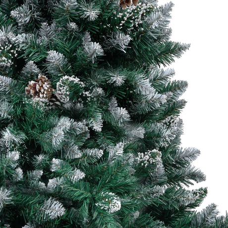 Vidaxl kunstkerstboom met dennenappels en witte sneeuw 180 cm