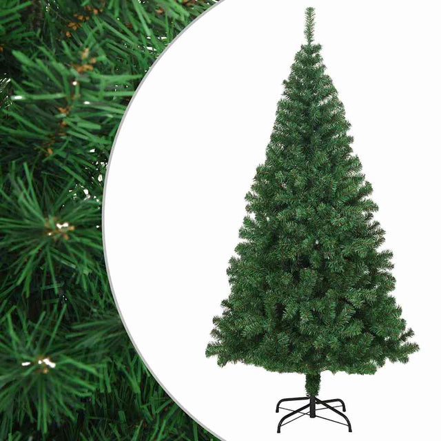 Vidaxl kunstkerstboom met dikke takken 210 cm pvc groen
