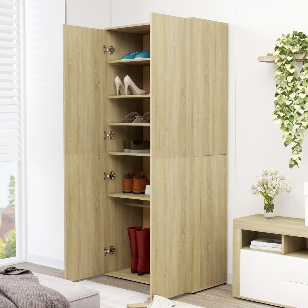 Vidaxl Shoe cabinet 80x39x178 cm Properted wood Sonoma Oak colored