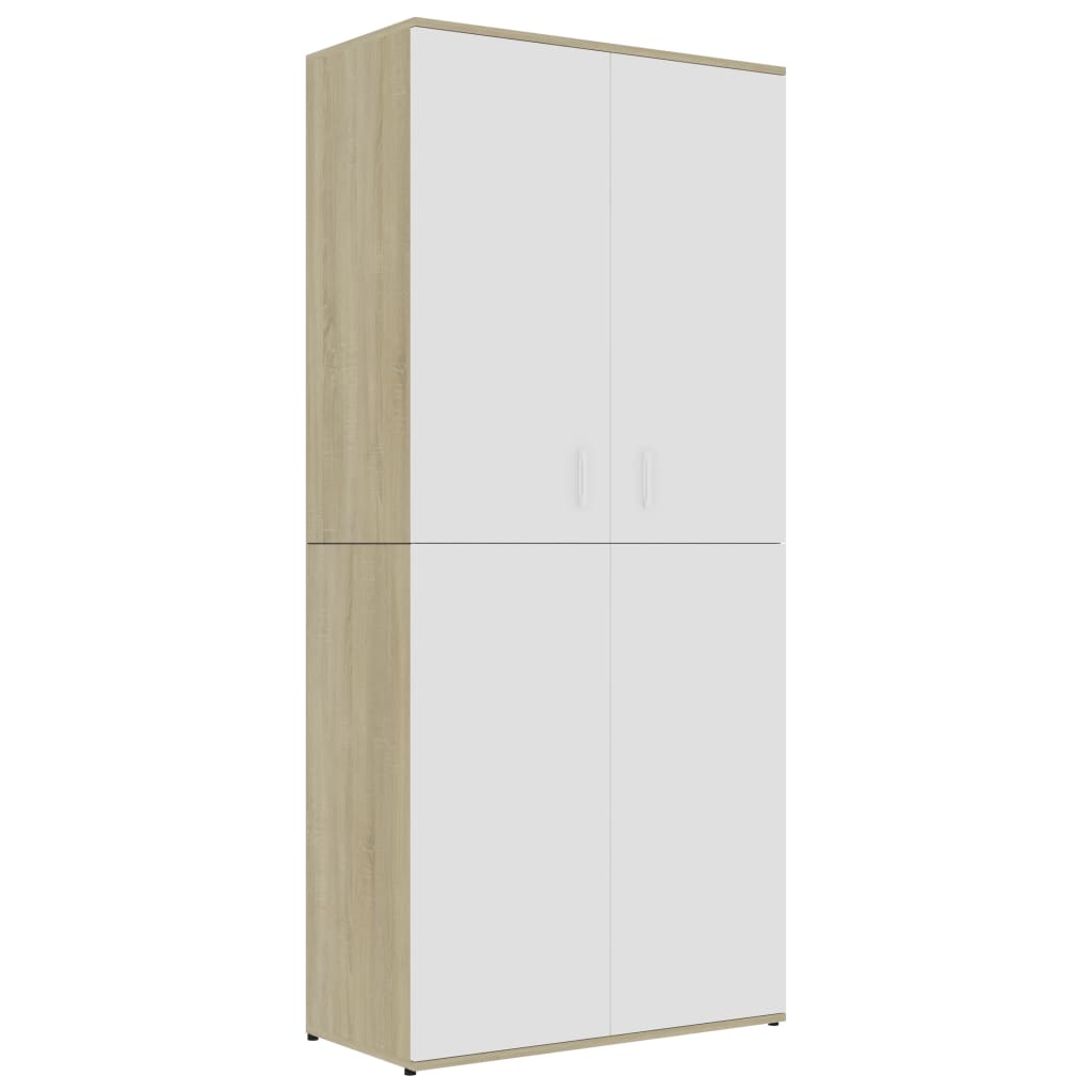 VidaXL shoe cabinet 80x39x178 cm Properted wood white and sonoma oak color