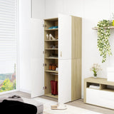 Vidaxl Shoe Cabinet 80x39x178 cm Property Wood White og Sonoma Oak Color