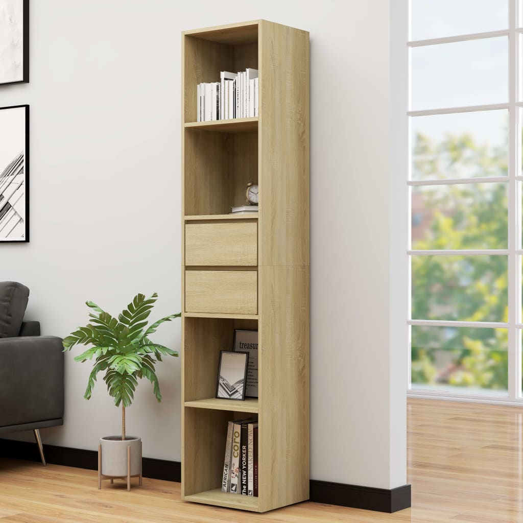 Vidaxl boekenkast 36x30x171 cm bewerkt hout sonoma eikenkleurig