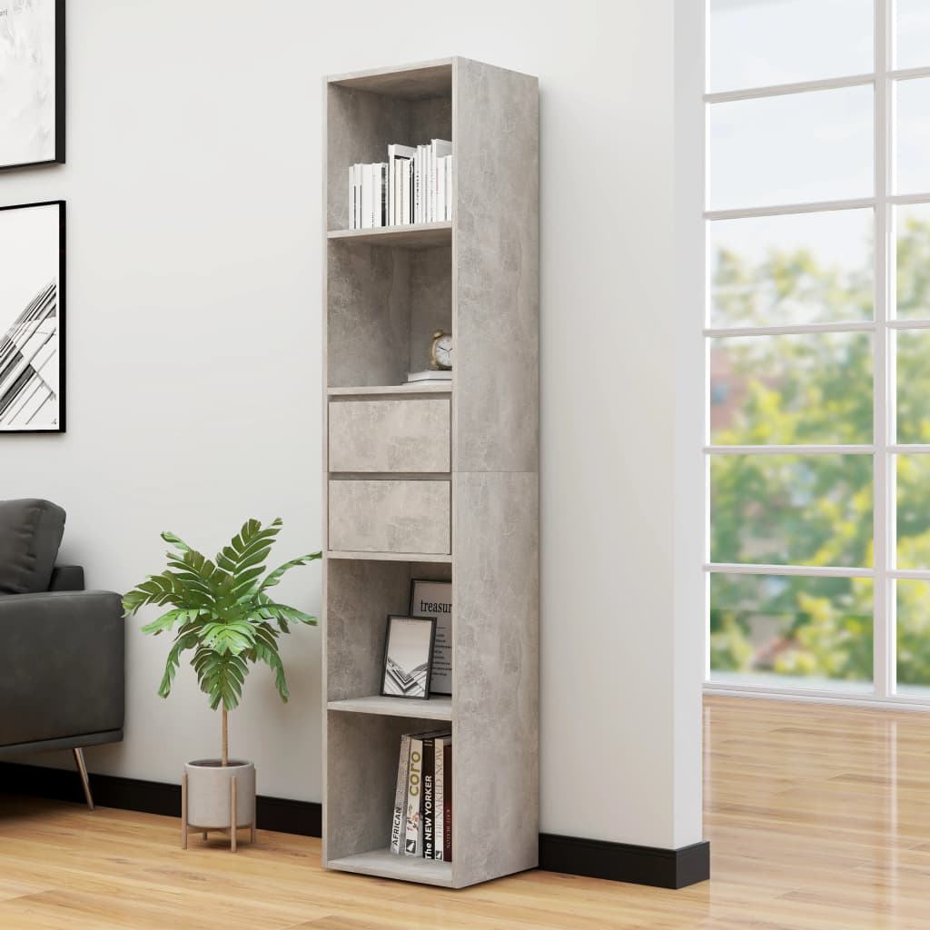 Vidaxl boekenkast 36x30x171 cm bewerkt hout betongrijs