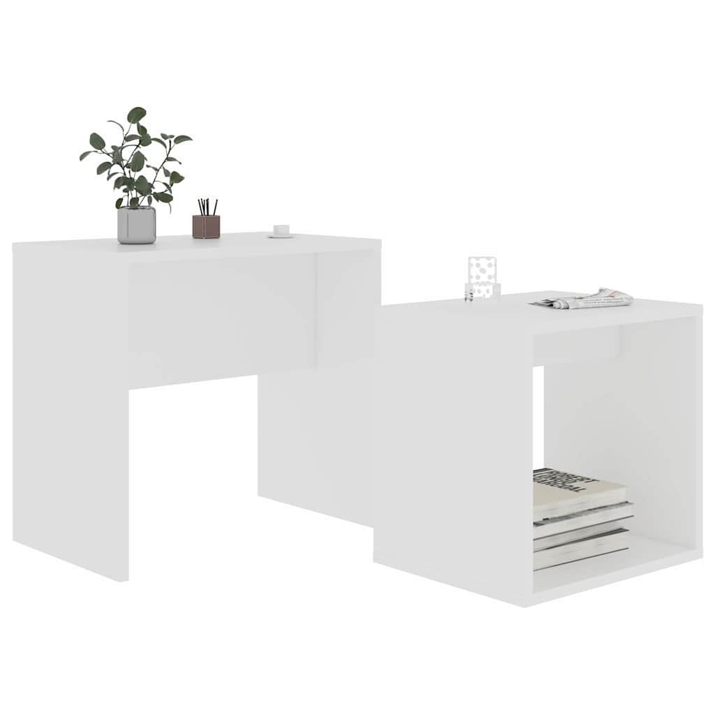 Vidaxl salontafelset 48x30x45 cm bewerkt hout wit
