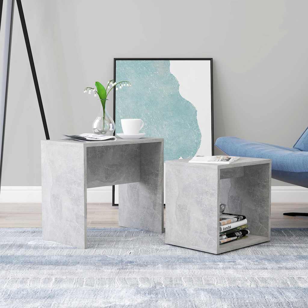 Vidaxl salontafelset 48x30x45 cm bewerkt hout betongrijs