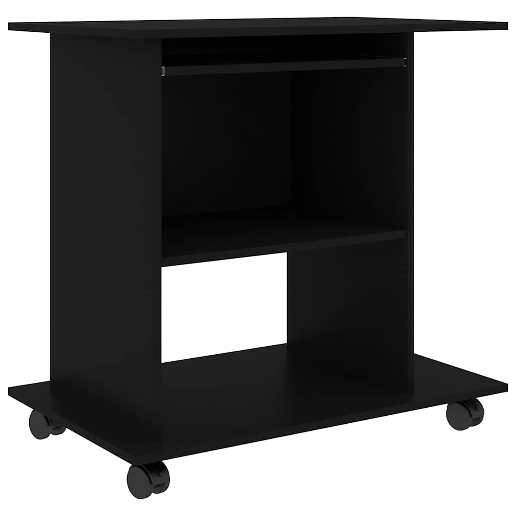 Vidaxl computerbureau 80x50x75 cm bewerkt hout zwart