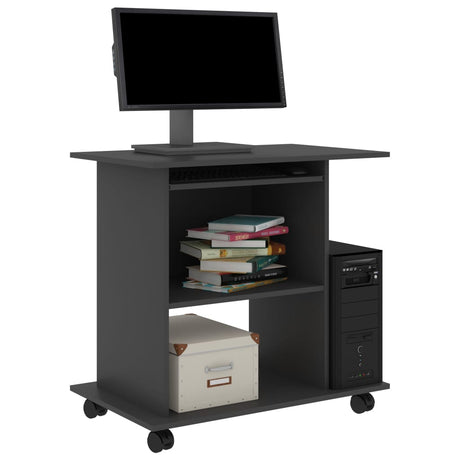 Vidaxl computerbureau 80x50x75 cm spaanplaat grijs