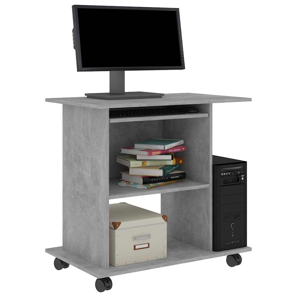 Vidaxl computerbureau 80x50x75 cm bewerkt hout betongrijs
