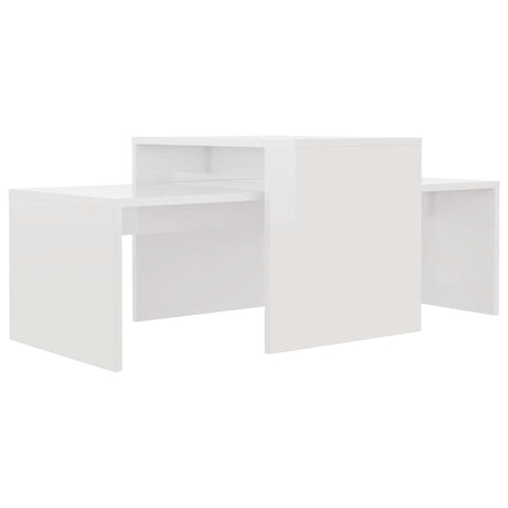 Vidaxl salontafelset 100x48x40 cm bewerkt hout hoogglans wit